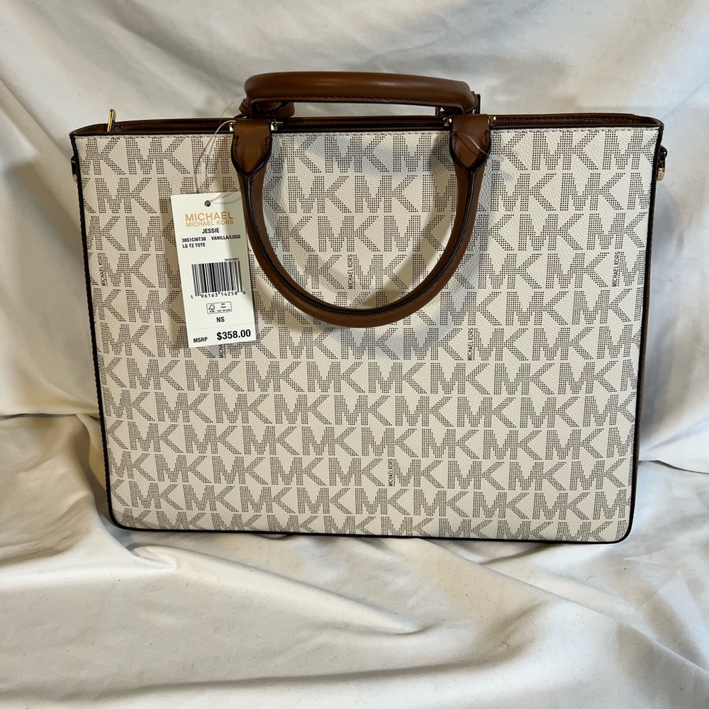 New Michael Kors Bags Michael Kors Jessie Logo Lg Satchel Set - Picture 2 of 4